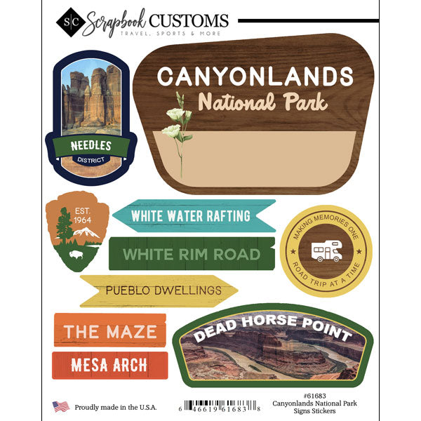 8C2ECEAC-589A-4F91-8899-288065DDB036 Scrapbook Customs CANYONLANDS NATIONAL PARK SIGNS Sticker 10pc - Image 1