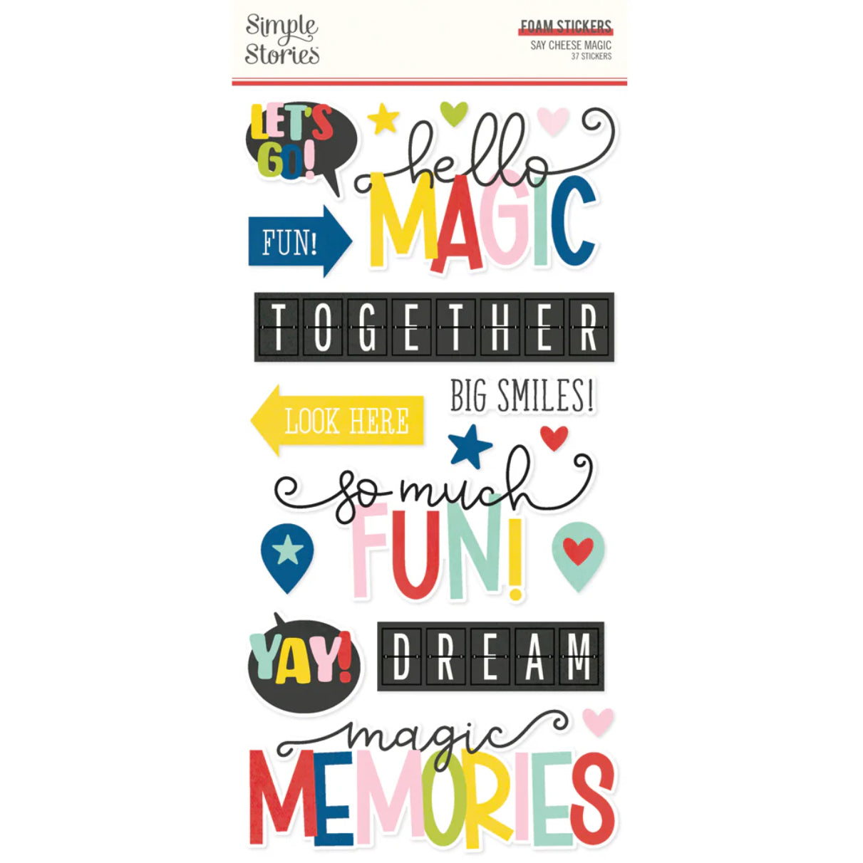 8C630EE9-C255-40FC-B7C9-57B201FA96A4.jpg Simple Stories SAY CHEESE MAGIC Foam Stickers 37pc - Image 1