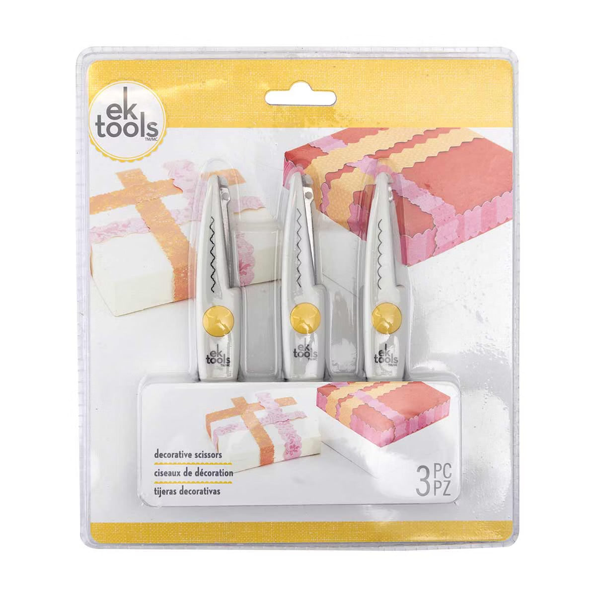 8C7A7B3E-FE8C-44B1-82DB-701AE5D0BD26 EK Tools DECORATIVE SCISSORS 5.5" 3pc - Image 1