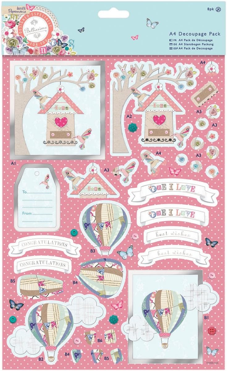 8C9D75A2-A5F9-4217-A889-75701114D8E9 Docrafts Papermania BELLISSIMA A4 Decoupage Pack - Image 1