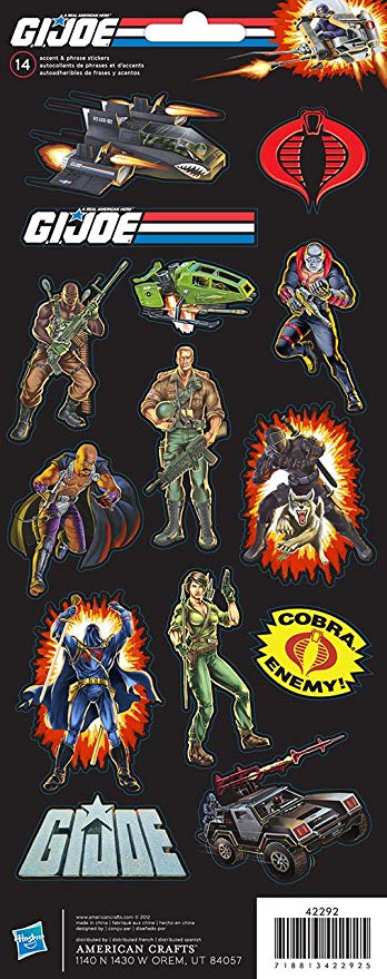 8EA45134-4B93-4C3E-BE22-554D17DBF689 Hasbro American Crafts GI JOE STICKERS 14pc - Image 1