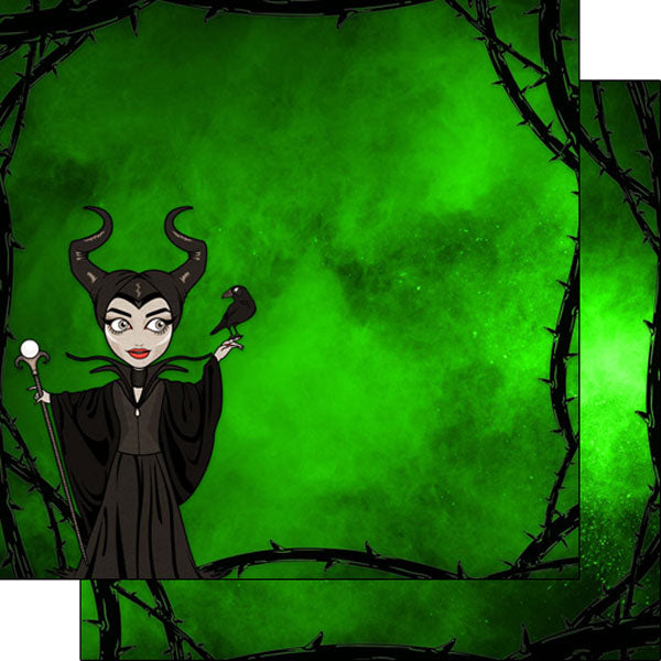 8FD69D34-3AC4-4F99-AF2A-ED48F0BCDCA6 Magical Villian MISTRESS OF EVIL DS 12"X12" Scrapbook Paper - Image 1