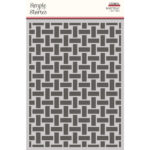 Simple Stories BASKETWEAVE Stencil 6"X 8"