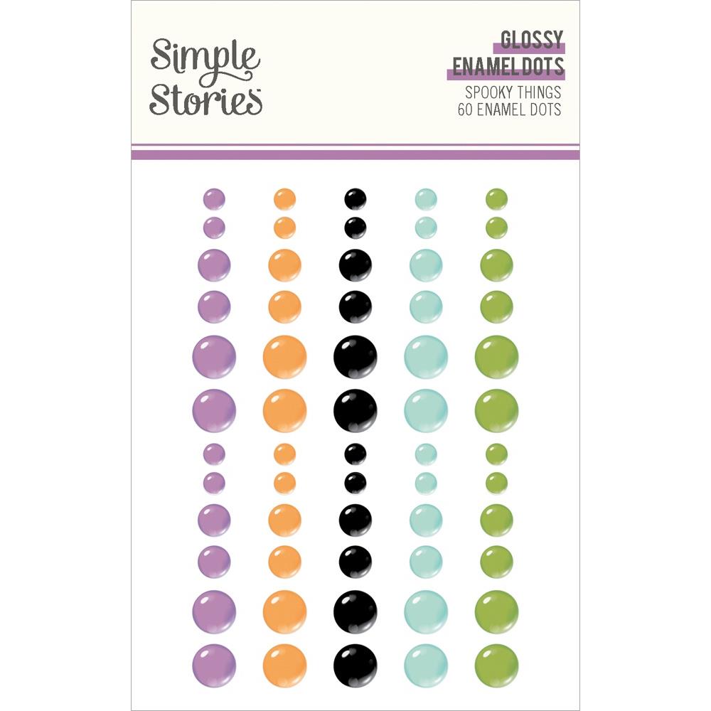 90A7D362-0763-4481-A6AA-30FA32B35289 Simple Stories SPOOKY THINGS ENAMEL DOTS Stickers 60pc - Image 1