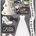 Paper House WEDDING BRIDE GROOM Cardstock Sticker