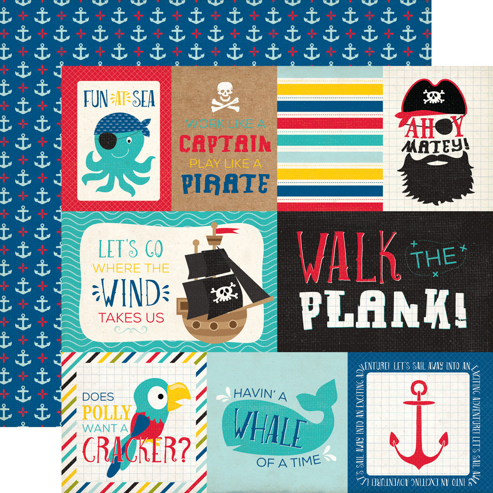 91B0092F-9994-4081-81DE-75ACAC630CD9 Echo Park Pirate’s Life JOURNALING CARDS 12"x12" Paper - Image 1
