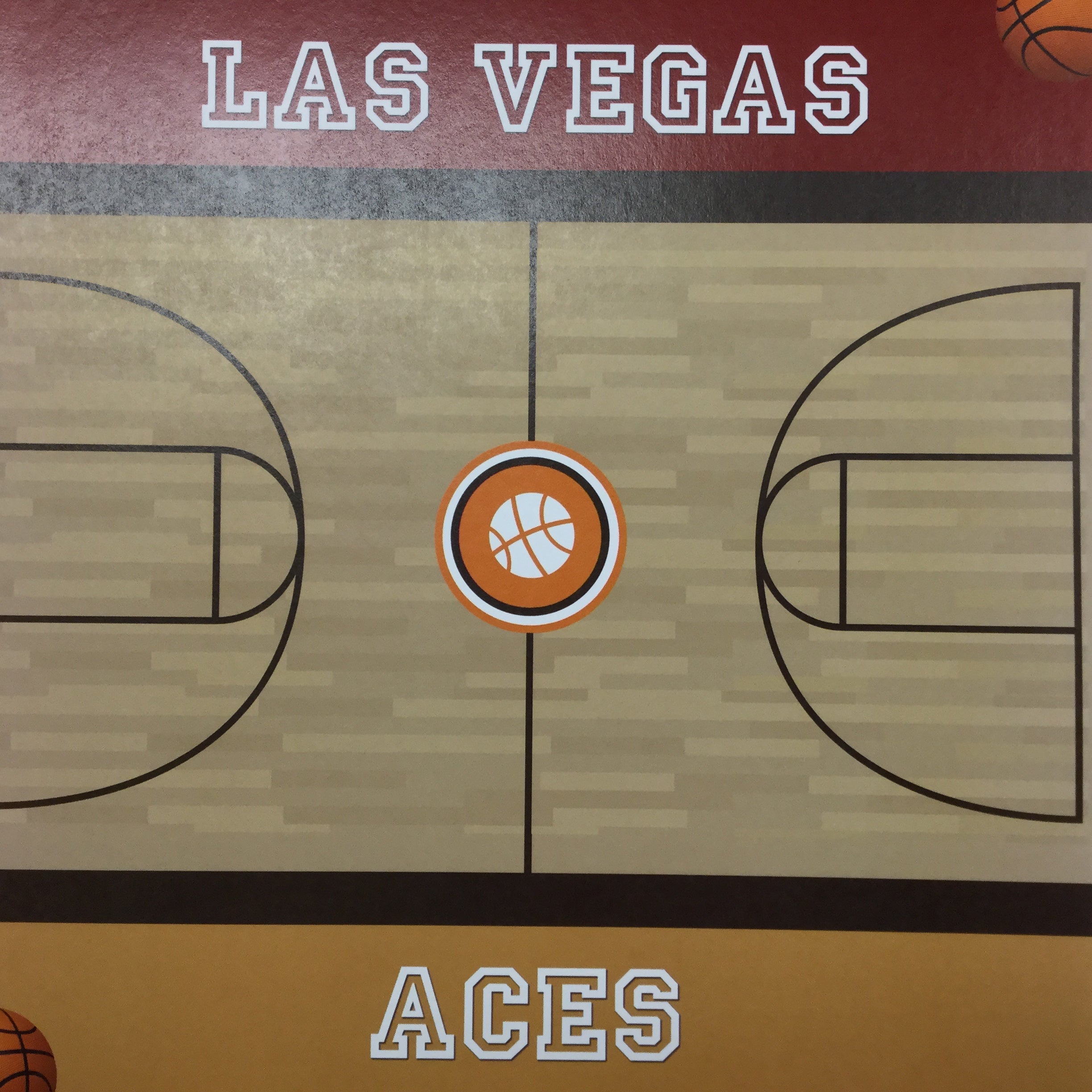 94371696-E7FE-4182-9A69-DE90903DF22D LAS VEGAS ACES Basketball Court 12X12 Sports Sheet - Image 1