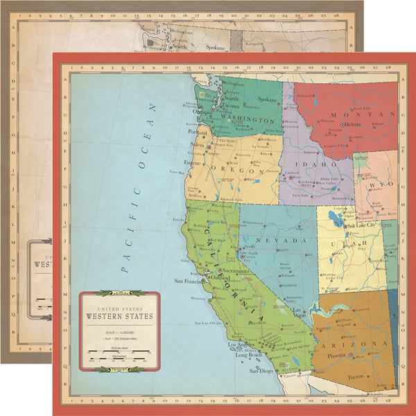 9701B813-F9EA-4278-9142-C3D665FE4D8B Carta Bella CARTOGRAPHY No. 1 Collection 12"x12" Paper - Image 1