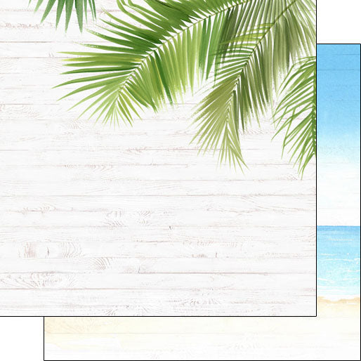 99E17A19-FE4E-4D4C-A9D4-792709F3FE06 VACAY CORNER FRONT & BEACH RIGHT 12"X12" Scrapbook Paper - Image 1