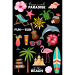 Scrapbook Customs TROPICAL FLORAL Laser Die Cut-Outs