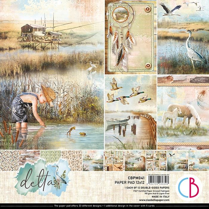 9A4722EC-A381-43D5-9482-F4381D7942E2 Ciao Bella DELTA 12x12 Paper Pad 12 Sheets - Image 1