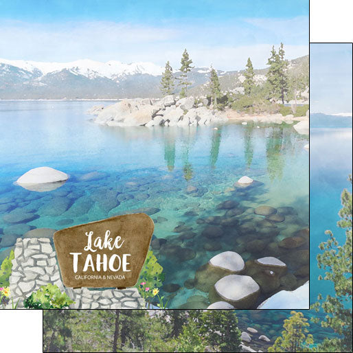 9CCAD085-F178-4F99-9A11-81748BD9183A LAKE TAHOE California and Nevada DS 12"X12" Scrapbook Paper - Image 1