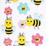 Little Birdie BEE BUZZ GLITTER Stickers Handmade Embellishments 16pc