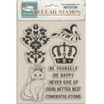 Stamperia Alterego CROWN AND CAT Clear Stamps 9pc