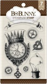 Bo Bunny STEAMPUNK Clear Acrylic Stamps 7pc