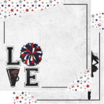 Scrapbook Customs CHEER LOVE 12"X12" Cheerleading Paper