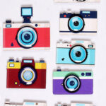 Little Birdie CAMERA GALLERY RESIN Stickers Handmade Embellishments 10pc