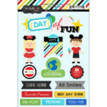 Scrapbook Customs MAGICAL DAY OF FUN Doodad Sticker 14pc