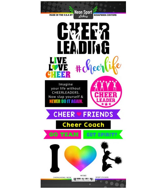 A194FCEB-CC47-492D-8B82-8FA26B7131F4 Neon Sport CHEERLEADING 6"X12" Scrapbook Customs - Image 1