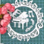 Craft Cutting MUSIC NOTES CIRCLE Metal Dies 6pc