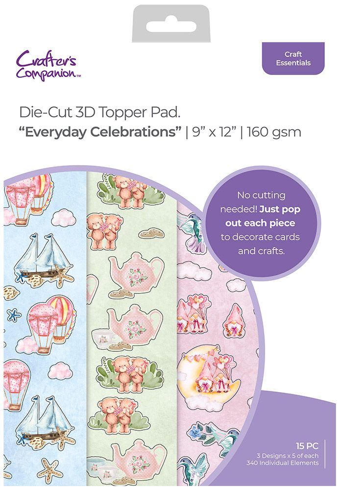 A3825A34-AD5F-4D00-8FFD-1DE24F7B590E Crafters Companion EVERYDAY CELEBRATIONS 9”X12” Die-Cut 3D Topper Pad - Image 1