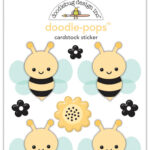 Doodlebug Doodle-Pops Bee Happy BUSY BEES 3D Stickers
