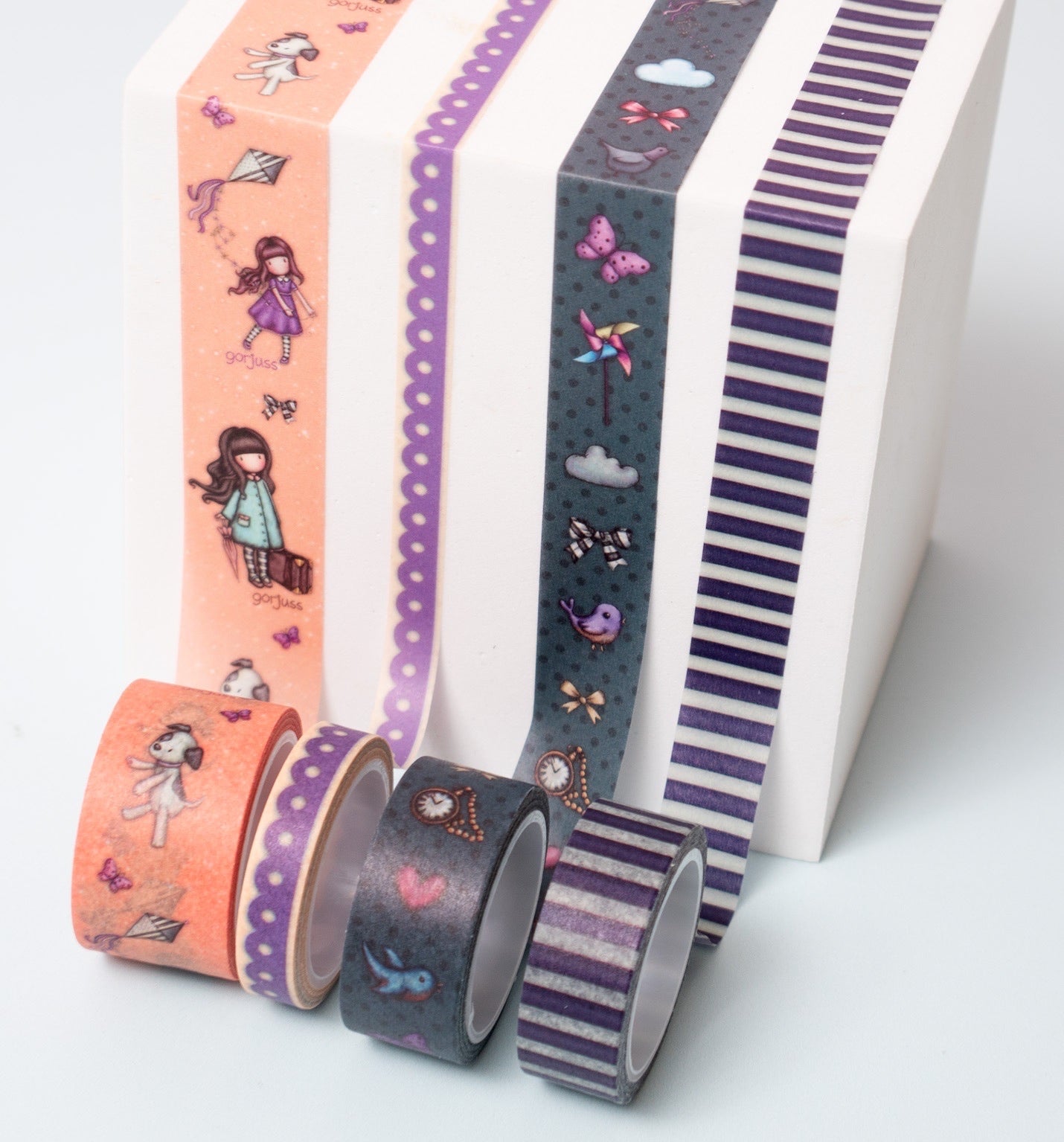 A5D72D0A-DB99-46AA-B07E-351DCF99C877 Santoro Gorjuss Washi Tape SCHOOL GIRL THOUSAND STORIES NR.11 4rolls - Image 1