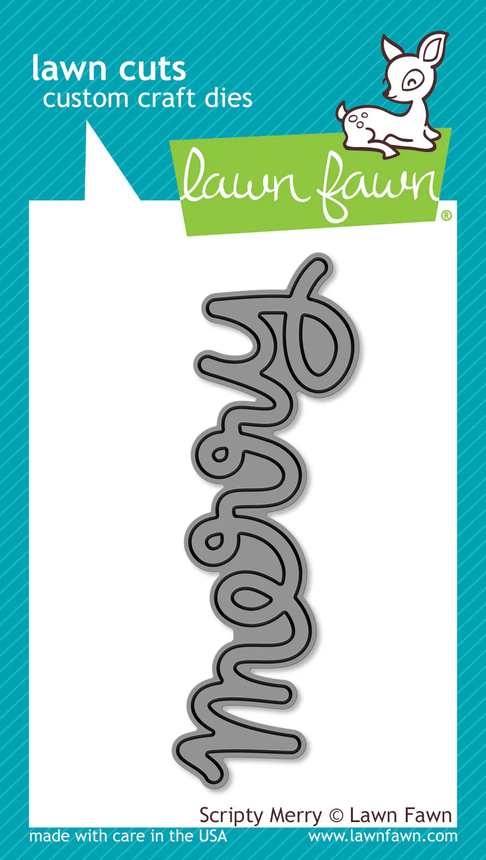 A6D948E5-A98B-4109-88D8-4566E98C82A0 Lawn Cuts SCRIPTY MERRY Custom Craft Dies 1pc - Image 1