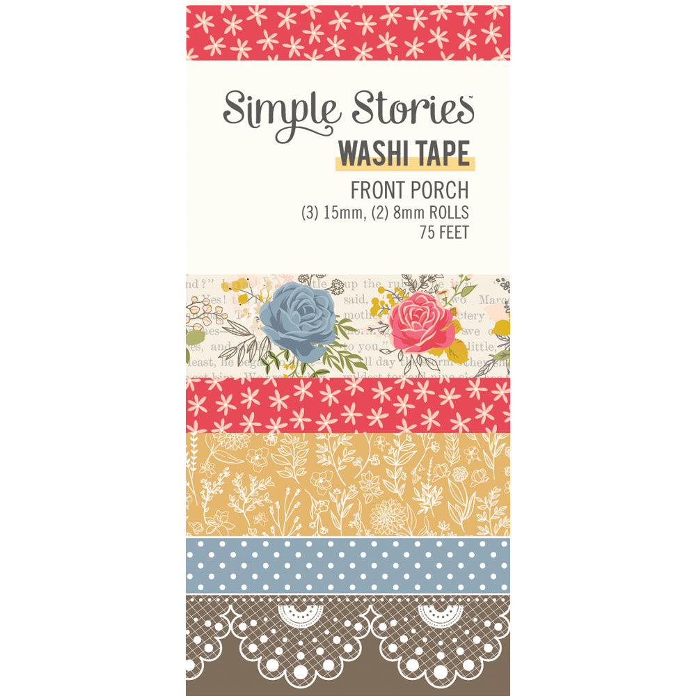 A71CB2FB-9893-4916-991D-4735A7B494CC Simple Stories FRONT PORCH Washi Tape 5 Rolls - Image 1