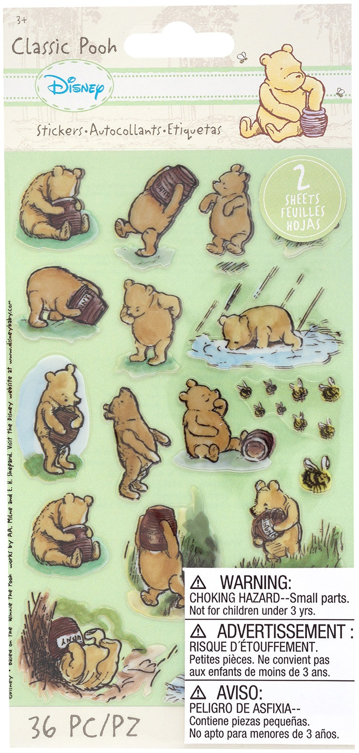A73EBC42-6BFA-4A59-885B-599A24B5D39B Ek Success CLASSIC POOH Classic Stickers 36pc - Image 1