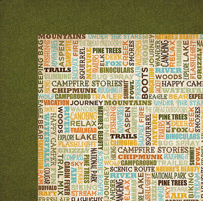 A95CCE25-74E8-4B4A-991B-5932193689C3 Bo Bunny Take A Hike HAPPY TRAILS 12x12 Scrapbook Paper - Image 1