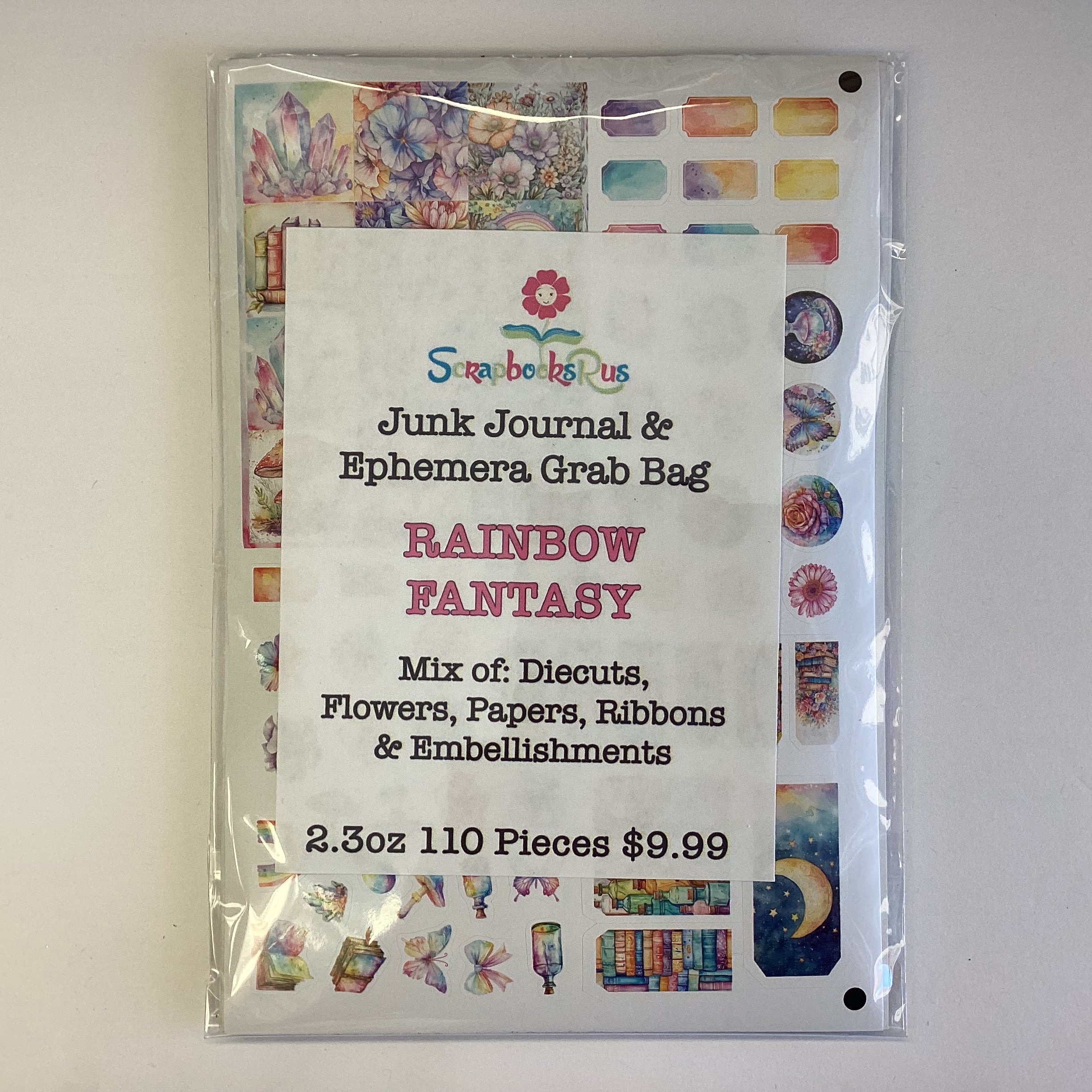 AB6B8A42-73A7-446B-80E0-80761EB27EDA RAINBOW FANTASY Fairytale Junk Journal Ephemera Grab Bag 110pc - Image 1