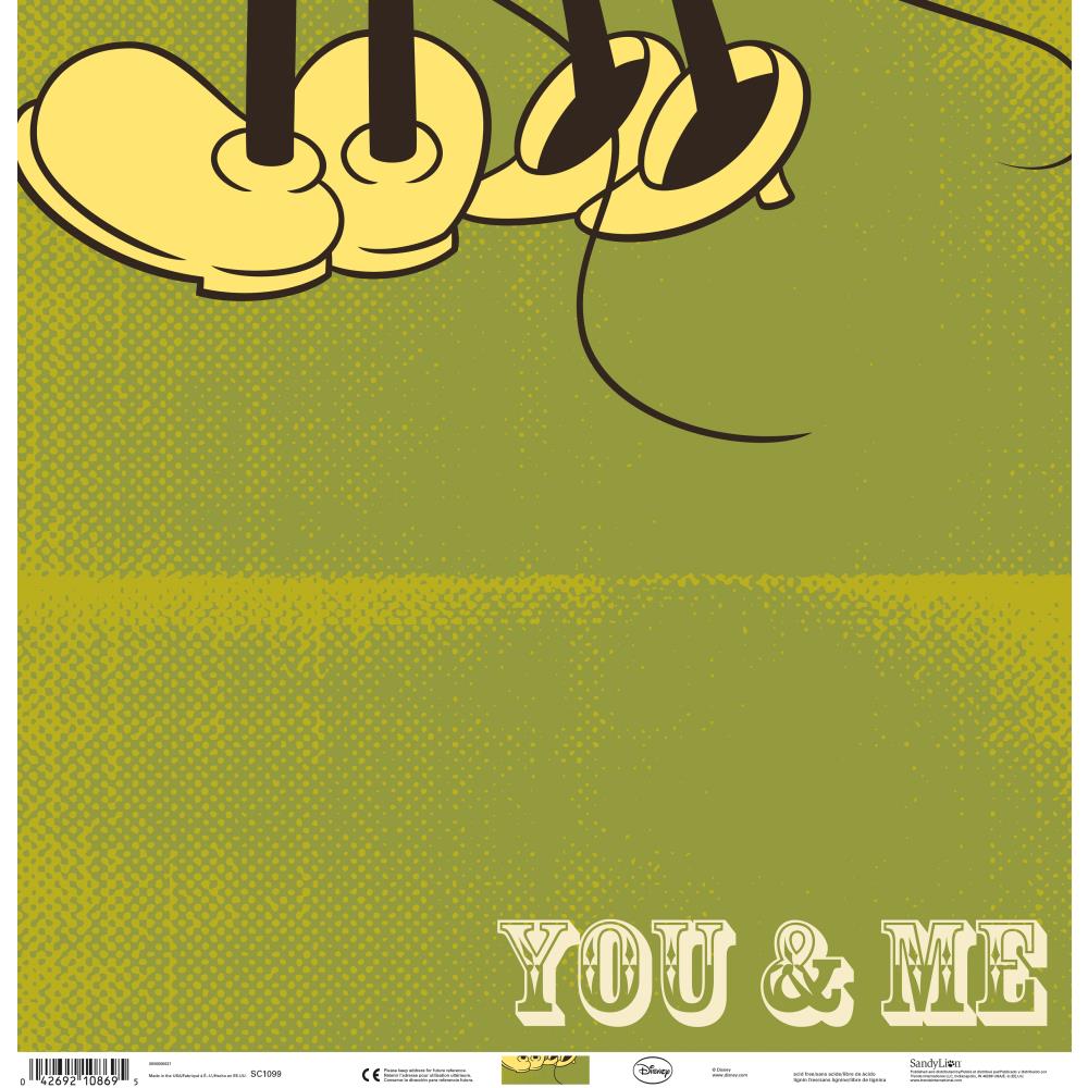 AC92CFDF-D7E0-4509-A285-2E96F51CE327 Disney Sandylion MINNIE YOU & ME 12"X12" Scrapbook Paper Sheet - Image 1