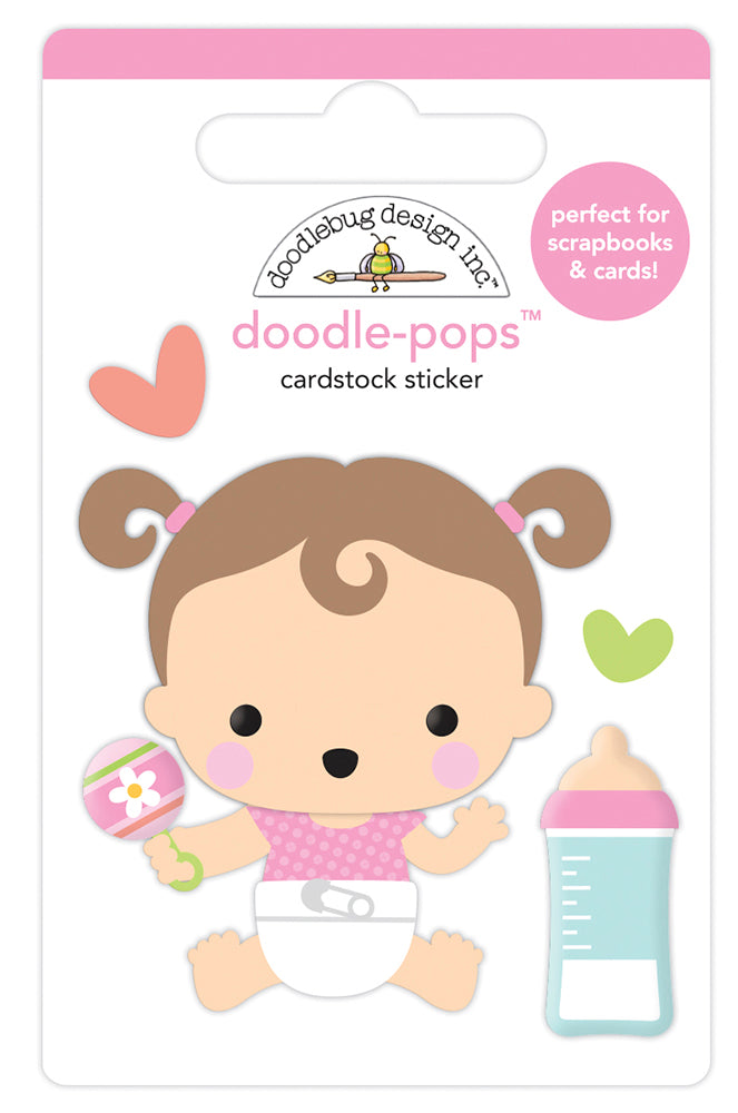 AD1C3E70-B8F3-4414-9C76-789A8C919A03 Doodlebug Doodle-Pops Bundle of Joy SWEET GIRL 3D Stickers - Image 1