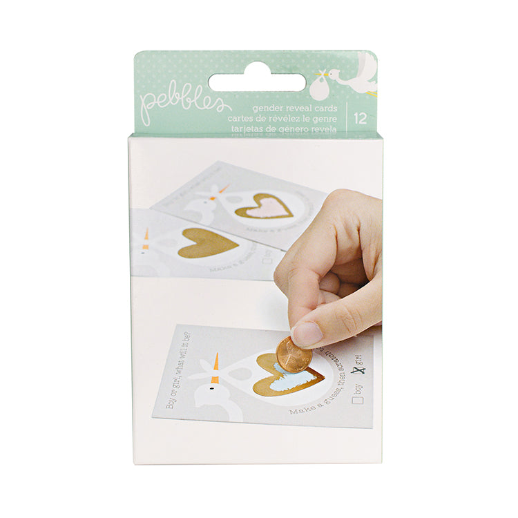 AD329322-B55C-47EB-9F0A-838EFCC89AAB Pebbles Lullaby GENDER REVEAL CARDS Baby 12pc - Image 1