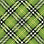 Scrapbook Customs IRELAND SIGHTSEEING PATTERN 12X12 Green Plaid Paper