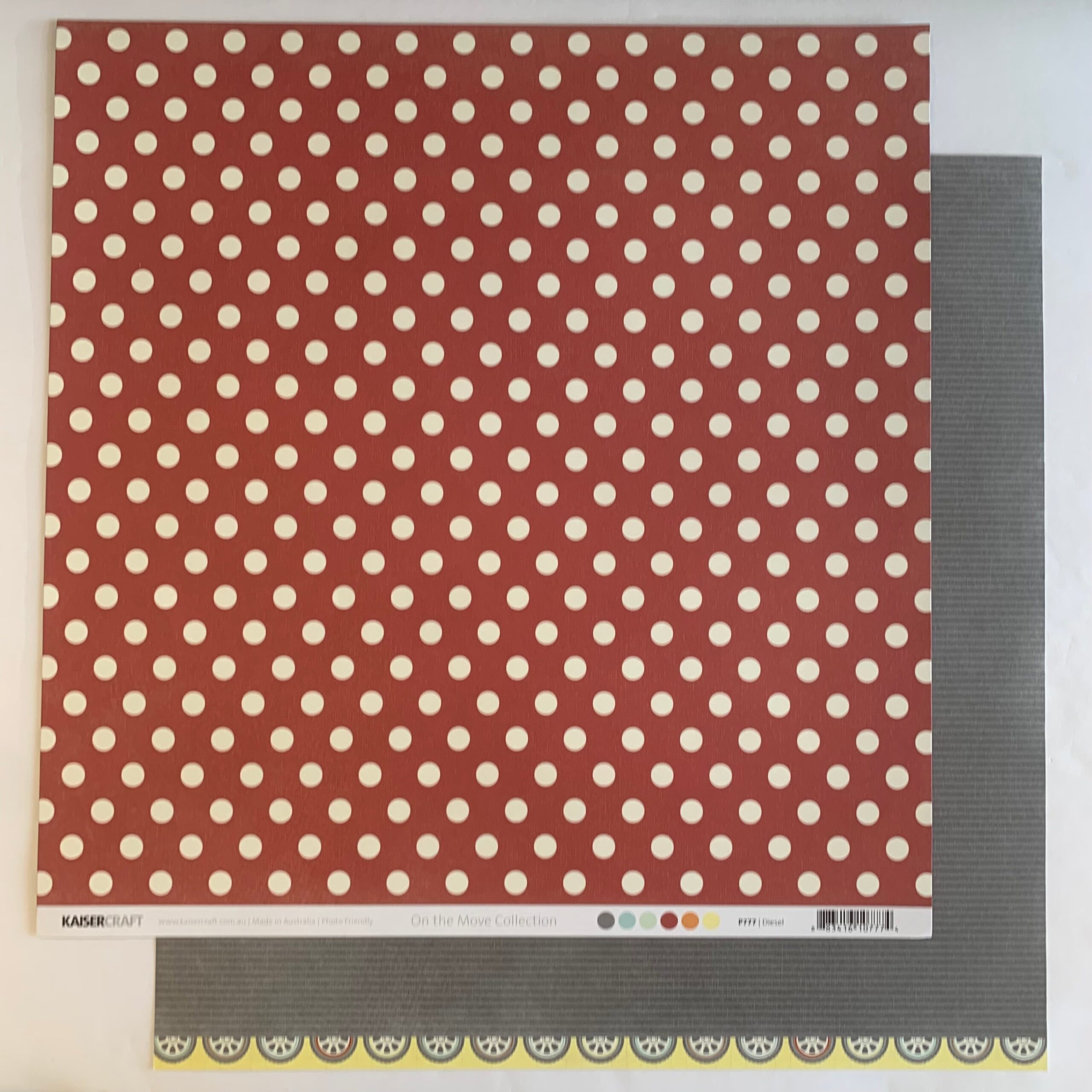 AF17659E-0C0B-4C75-B31E-F673D6129709 Kaisercraft On The Move DIESEL 12"X12" Scrapbook Paper - Image 1