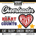 Scrapbook Customs CHEER LOVE Sport Stickers 6pc