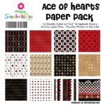 Scrapbooksrus ACE OF HEARTS PACK 12pc 12"X12" Scrapbook Paper