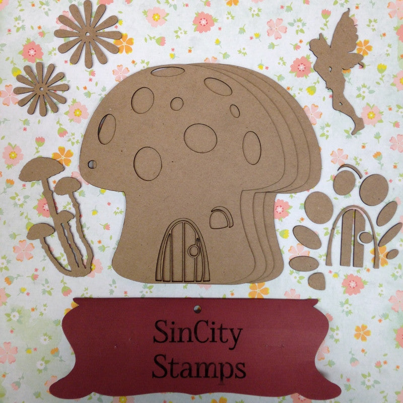 Album_Mushroom Sin City Stamps Mushroom Chip Board Album 6" X 6.25 '' - Image 1