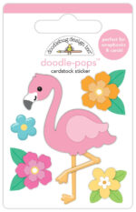 Doodlebug Doodle-Pops Summer Fun FLORA FLAMINGO 3D Stickers
