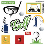 Scrapbook Customs GOLF Doo Dads Stickers 12pc