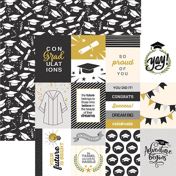 B65B660C-57B4-44C5-BDC5-6D9786BC8056 Paper House GRADUATION TAGS 12X12 Scrapbook Sheet - Image 1