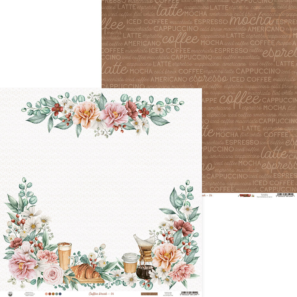 B6FB05BD-0882-4EA2-B1E8-9C46780E09E9 P13 COFFEE BREAK 06 12"X12" Breakfast Scrapbook Paper - Image 1