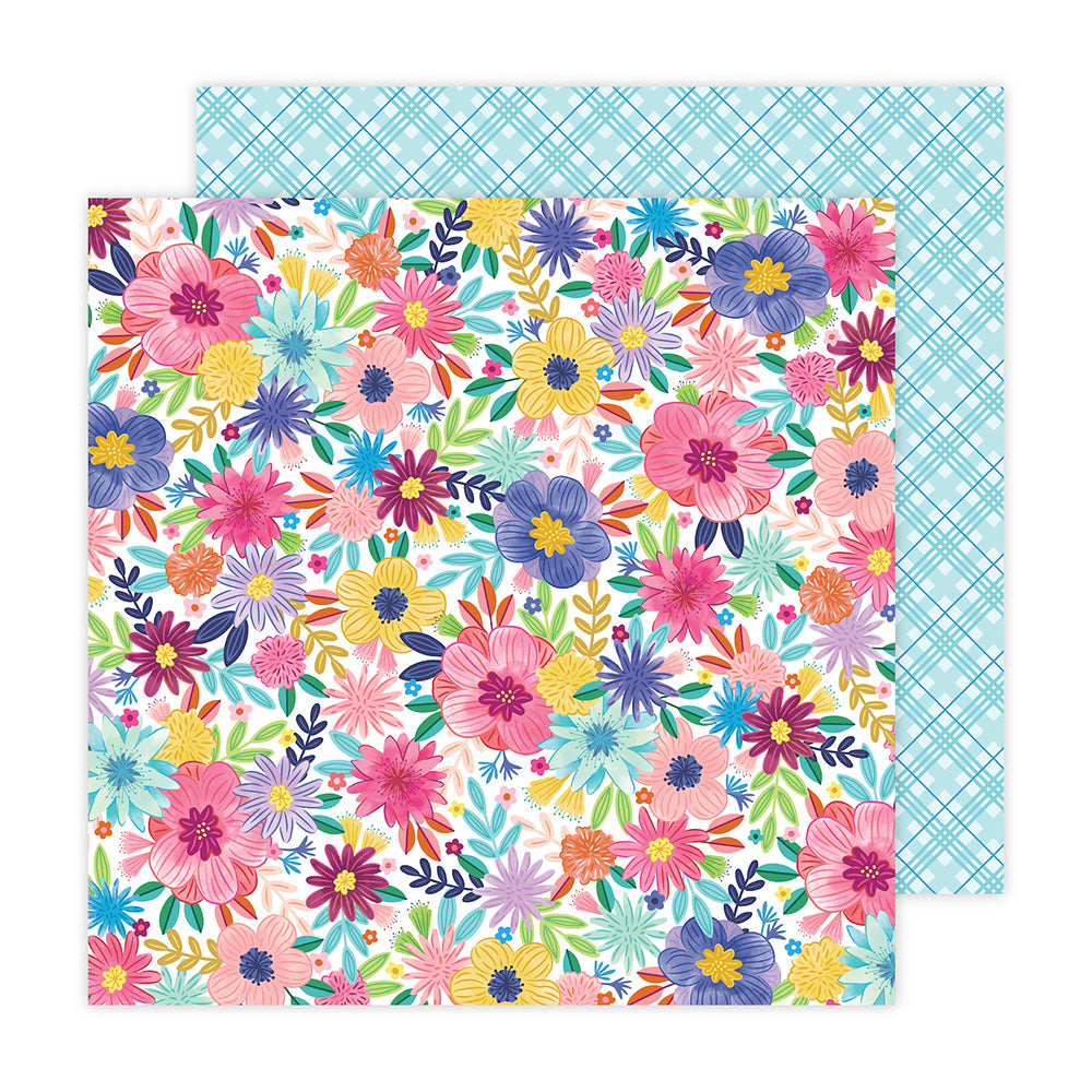 B7D96201-F20B-41F6-9D0B-E61D9CEA0074 Paige Evans BLOOMING WILD 24 Flowers 12"X12" Scrapbook Paper - Image 1