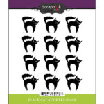 Scrapbook Customs BLACK CAT Stickers 12pc