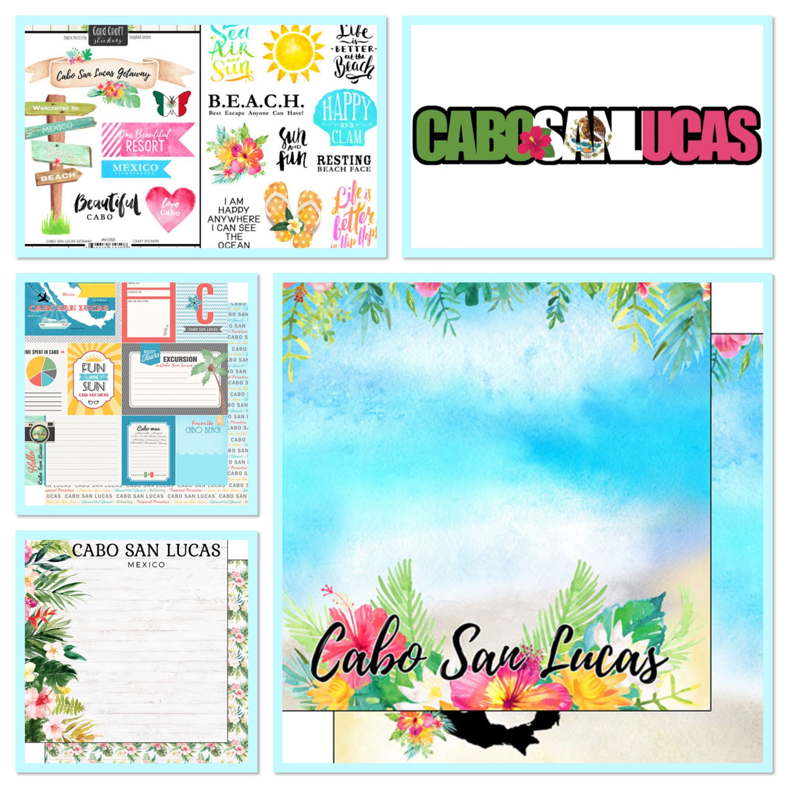 B9BD7BDE-5F3D-4678-9758-4112B9709FC6 Scrapbooksrus CABO SAN LUCAS GETAWAY 12”X12” Scrapbook Kit - Image 1