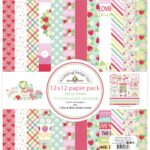 Doodlebug BERRY SWEET 12X12 Paper Pack 13pc