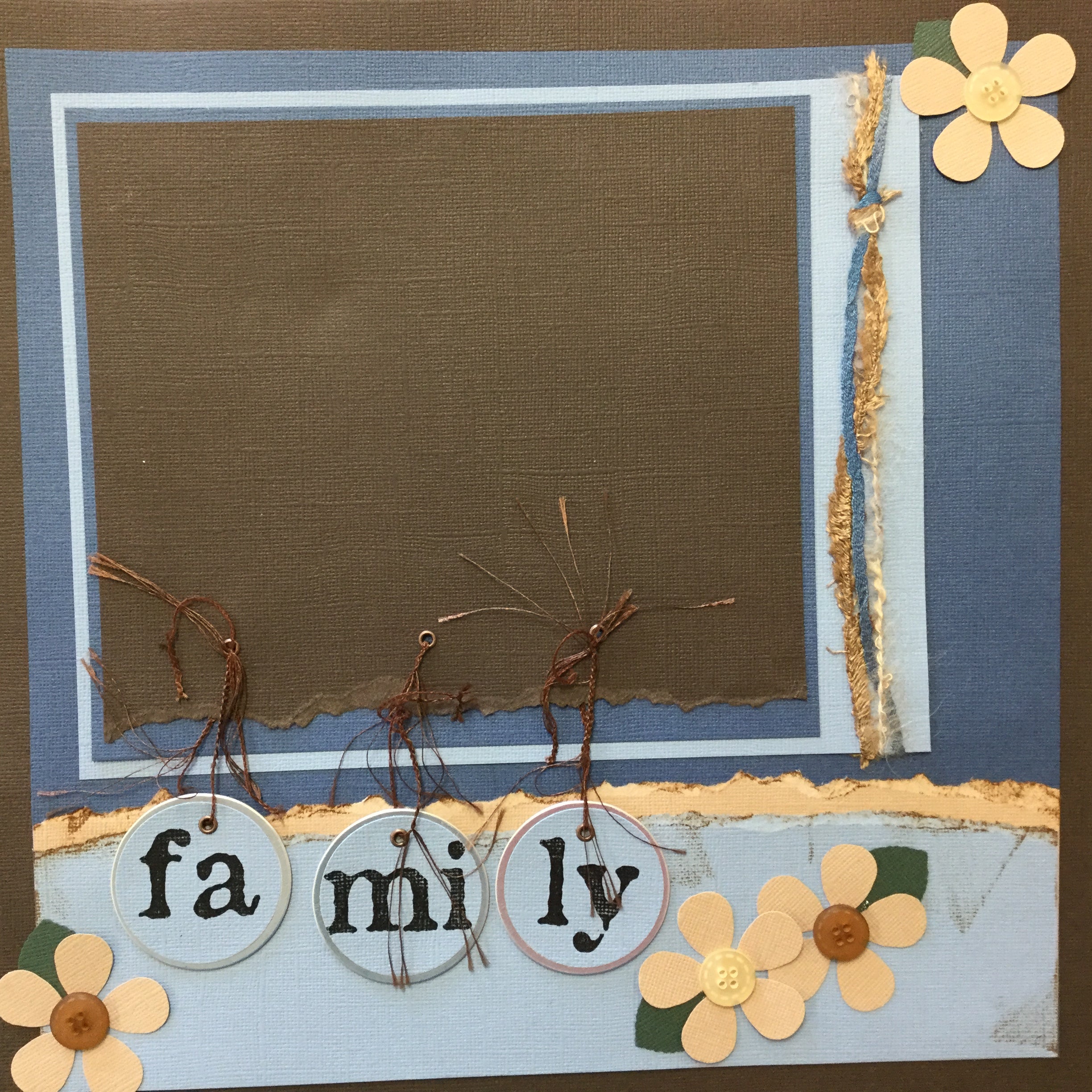 BAC2B43C-D088-4D8B-9127-B21B4B8E55B3 Premade Page FAMILY FLOWERS (1) 12"x12" Scrapbook - Image 1