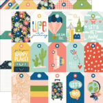 Simple Stories PACK YOUR BAGS Tag Elements 12”X12” Scrapbook Paper